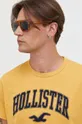 κίτρινο Βαμβακερό μπλουζάκι Hollister Co.