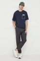 Βαμβακερό μπλουζάκι Michael Kors σκούρο μπλε