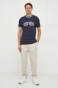 Michael Kors t-shirt bawełniany CF351MLFV4 granatowy AW23