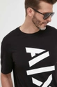 Βαμβακερό μπλουζάκι Armani Exchange μαύρο 6RZTLL.ZJ8EZ