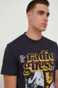 granatowy Guess t-shirt bawełniany