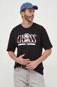 Guess t-shirt bawełniany Guess x Banksy M3BI85.K9RM1 czarny AW23
