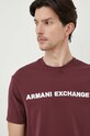 Pamučna majica Armani Exchange bordo 6RZTJM.ZJH4Z