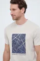 brązowy Armani Exchange t-shirt bawełniany