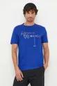 niebieski Armani Exchange t-shirt bawełniany Męski