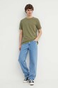 Хлопковая футболка Les Deux LDM101155 зелёный AW24