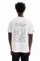 Βαμβακερό μπλουζάκι Desigual λευκό