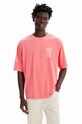 Desigual t-shirt bawełniany nadruk pomarańczowy 23WMTK22