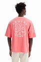 Desigual t-shirt bawełniany pomarańczowy 23WMTK22