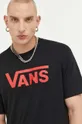 μαύρο Βαμβακερό μπλουζάκι Vans