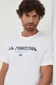 biały La Martina t-shirt bawełniany