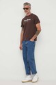 Pepe Jeans t-shirt bawełniany EGGO PM508208.874 brązowy AW23