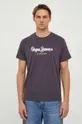 γκρί Βαμβακερό μπλουζάκι Pepe Jeans Keegan