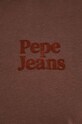 Βαμβακερό μπλουζάκι Pepe Jeans PM509113.874 καφέ