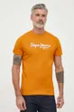 πορτοκαλί Βαμβακερό μπλουζάκι Pepe Jeans Wido Ανδρικά