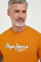 Bavlnené tričko Pepe Jeans Wido oranžová PM509126.097