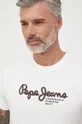μπεζ Βαμβακερό μπλουζάκι Pepe Jeans Wido