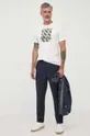 Βαμβακερό μπλουζάκι Pepe Jeans WARREN μπεζ