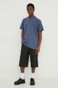 G-Star Raw t-shirt bawełniany D23471.C784 niebieski SS25