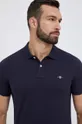 mornarsko plava Pamučna polo majica Gant Muški