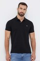 Bavlnené polo tričko Gant slim čierna 2220