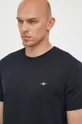 czarny Gant t-shirt bawełniany