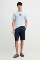 Gant t-shirt bawełniany 2003199 niebieski SS26