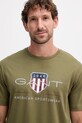 Gant t-shirt bawełniany zielony 2003199