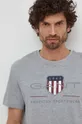 szary Gant t-shirt bawełniany