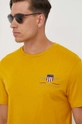 żółty Gant t-shirt bawełniany