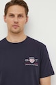Хлопковая футболка Gant тёмно-синий 2067004