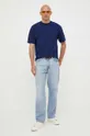 American Vintage t-shirt in cotone blu navy
