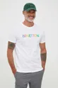 bela Bombažna kratka majica United Colors of Benetton