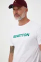 λευκό Βαμβακερό μπλουζάκι United Colors of Benetton