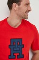 Tommy Hilfiger t-shirt bawełniany czerwony MW0MW32589