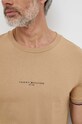 Bavlnené tričko Tommy Hilfiger béžová MW0MW32584