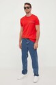 Bavlněné tričko Tommy Hilfiger MW0MW32595 červená AW23