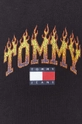 Βαμβακερό μπλουζάκι Tommy Jeans μαύρο DM0DM17739