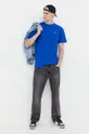 Βαμβακερό μπλουζάκι Tommy Jeans μπλε