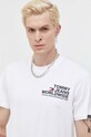 Βαμβακερό μπλουζάκι Tommy Jeans λευκό DM0DM17711