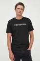 črna Bombažna kratka majica Trussardi