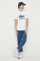 Бавовняна футболка Lacoste TH1285 білий SS25