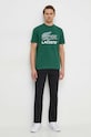 Бавовняна футболка Lacoste TH1285 зелений SS25