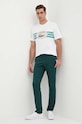 Памучна тениска Lacoste TH1415 бял SS24