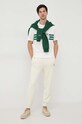 Βαμβακερό μπλουζάκι Lacoste TH1415 μπεζ SS24