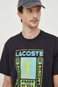 Βαμβακερό μπλουζάκι Lacoste σκούρο μπλε TH5642