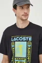 granatowy Lacoste t-shirt bawełniany