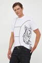 PLEIN SPORT t-shirt bawełniany biały FACC.MTK6425.SJY001N