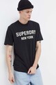 Bavlněné tričko Superdry M1011728A.3B1 černá AW23