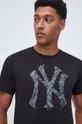 μαύρο Βαμβακερό μπλουζάκι 47brand MLB New York Yankees